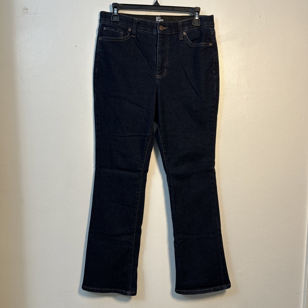 Kim Rogers Women 8 Short Straight Leg Dark Wash Jeans Cotton Stretch Denim 6325 - Picture 4 of 6